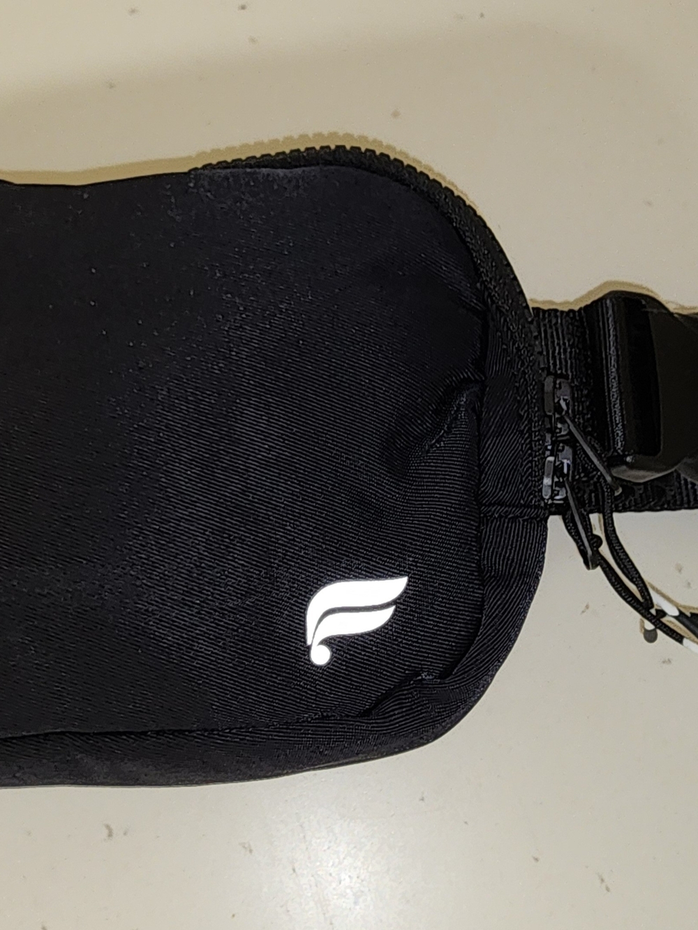 Fabletics Black Belt Bag with Reflective Logo